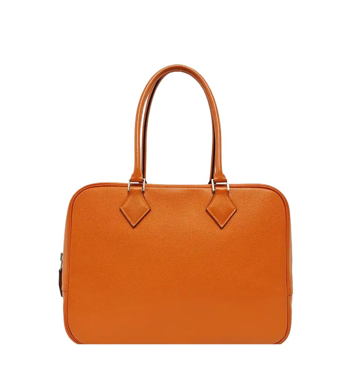 Hermes Hermes Plume 28 Hermes orange Epsom cowhide leather handbag silver hardware Size ONE SIZE - 1 Thumbnail