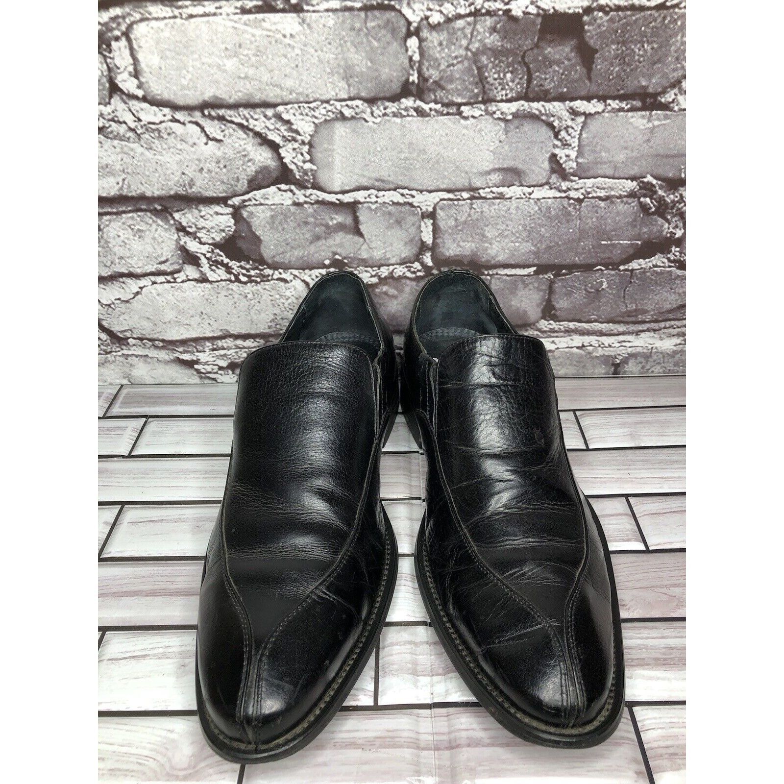 Other Via Spiga Delano Black Leather Pointed Loafers Dress Shoes M Size US 7 / EU 40 - 11 Thumbnail