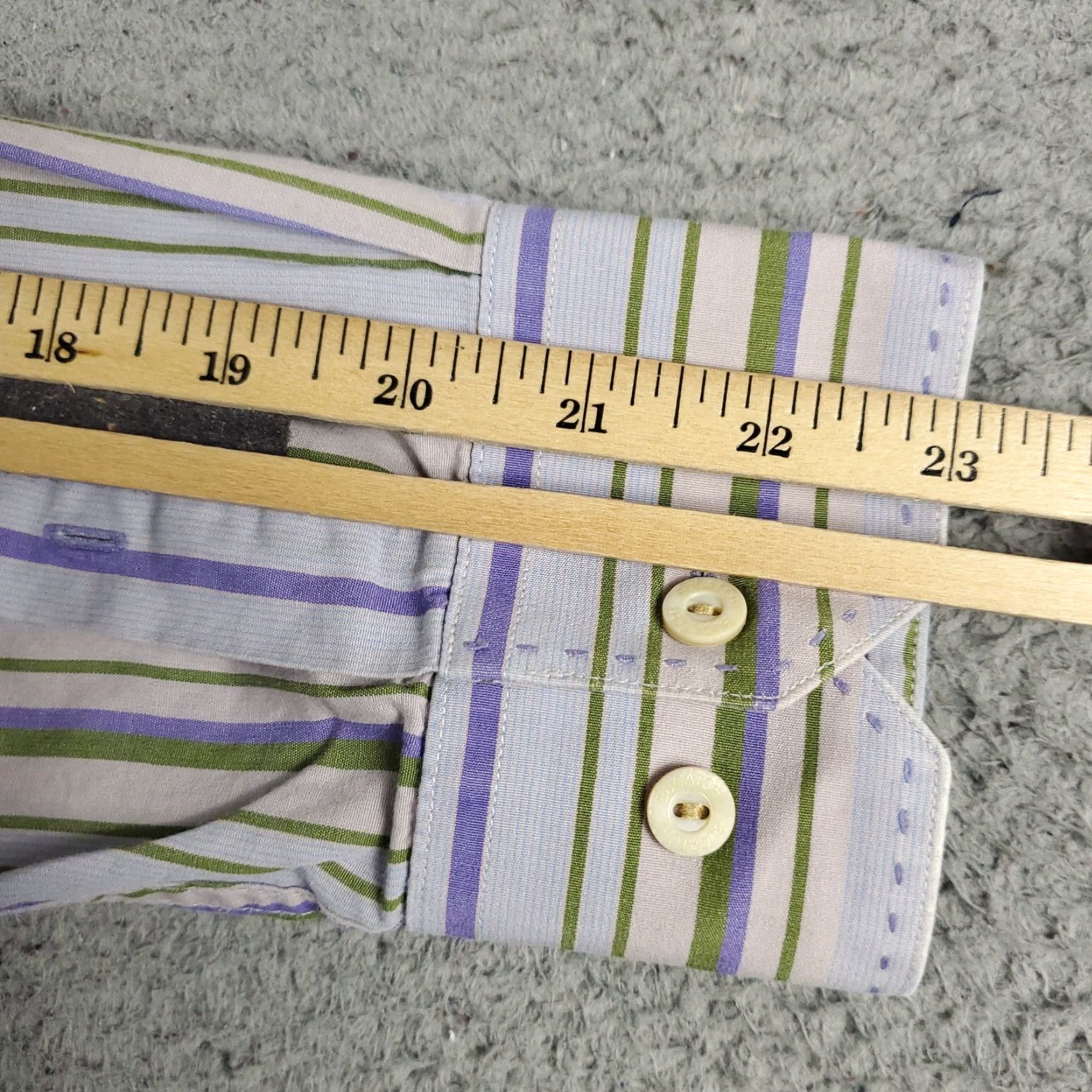 BUGATCHI Bugatchi Mens Shirt Large Purple Striped Button-Up Long Sleeve Casual Business Formal Wedding Workwear Size US L / EU 52-54 / 3 - 6 Thumbnail