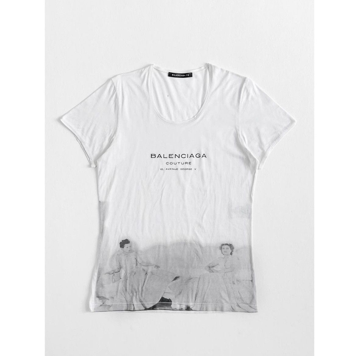 image of Balenciaga Couture Tee in White, Women's (Size Small)