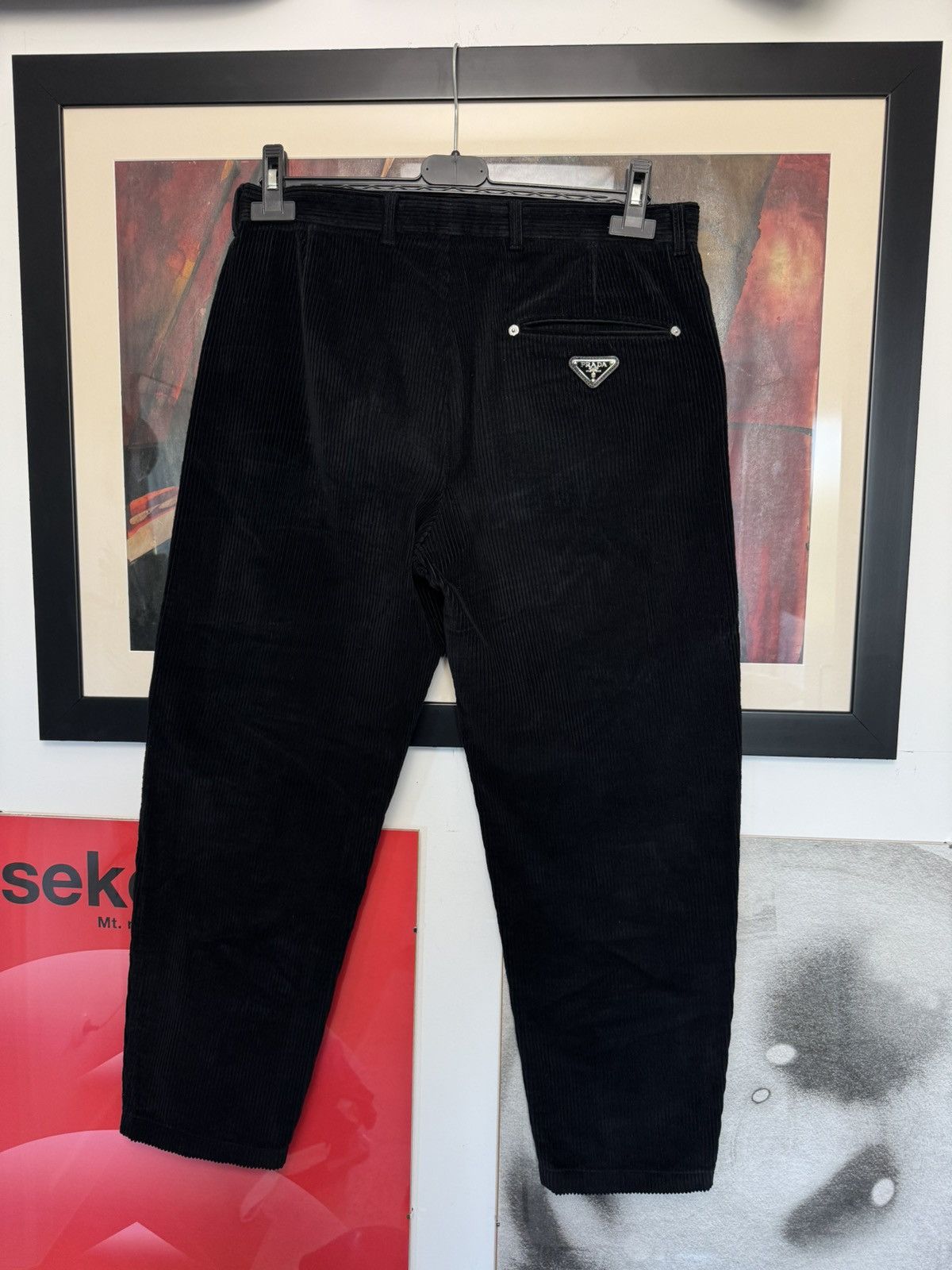 Prada AW23 Prada Black Corduroy Designer Trousers Luxury High End Size US 31 - 3 Thumbnail