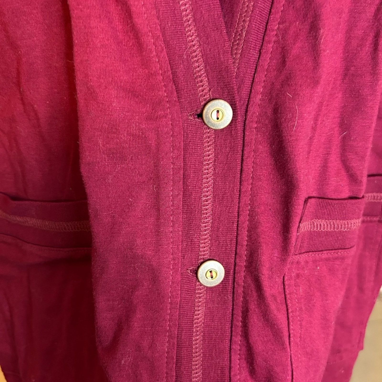 Liz Claiborne Claiborne Crazy Horse Vintage Burgundy Jersey Cardigan Size L / US 10 / IT 46 - 4 Thumbnail