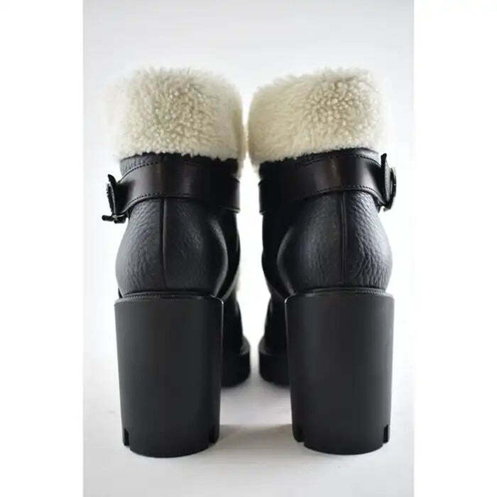 Christian Louboutin Christian Louboutin Pole Chic 70 Black Leather Shearling Size US 9.5 / IT 39.5 - 8 Thumbnail
