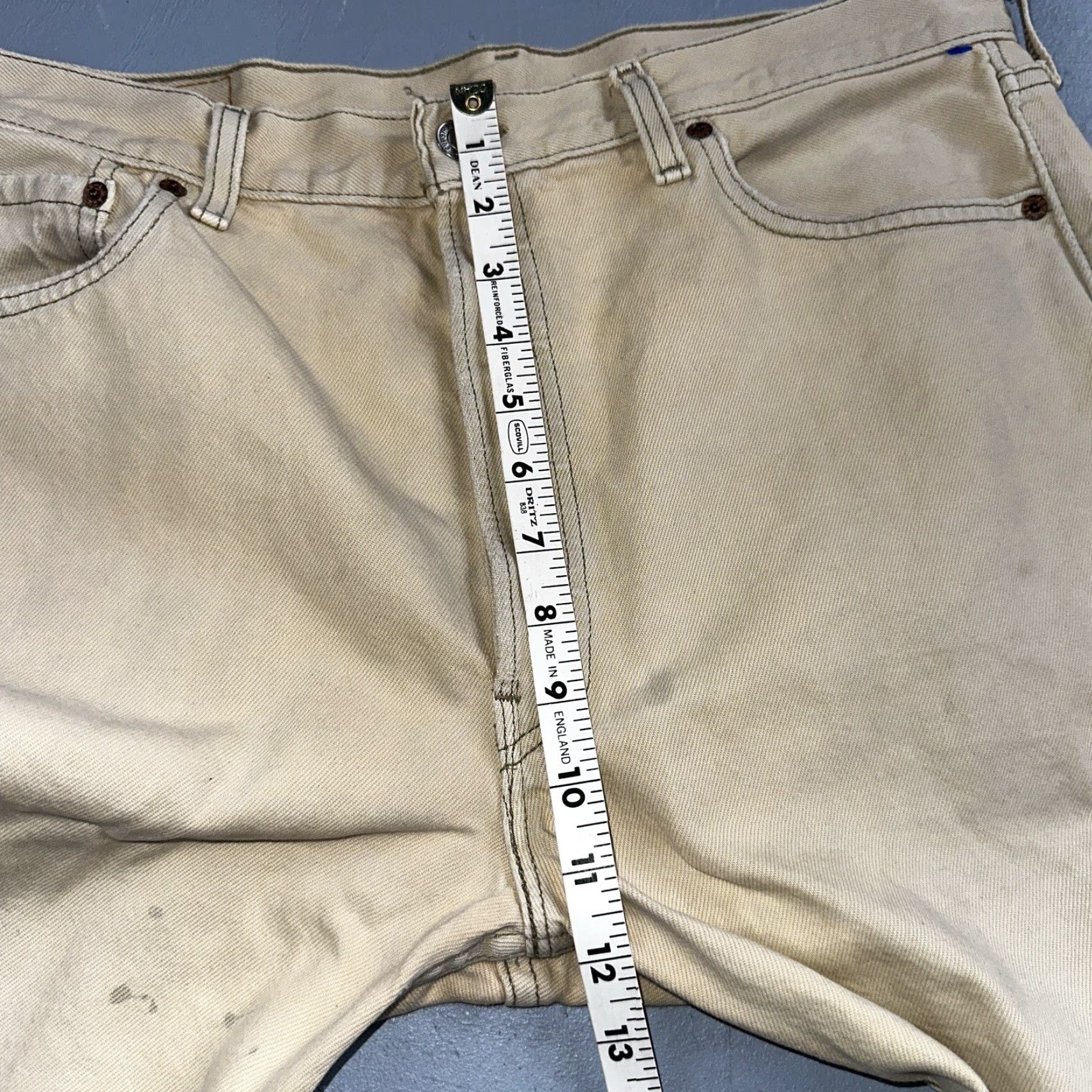 Levi's VINTAGE Levi's 501 Jeans Men 36x32 Straight USA 90s Denim Cotton Ivory Yellow Khaki Button Closure Modern Classic Size US 36 / EU 52 - 7 Thumbnail