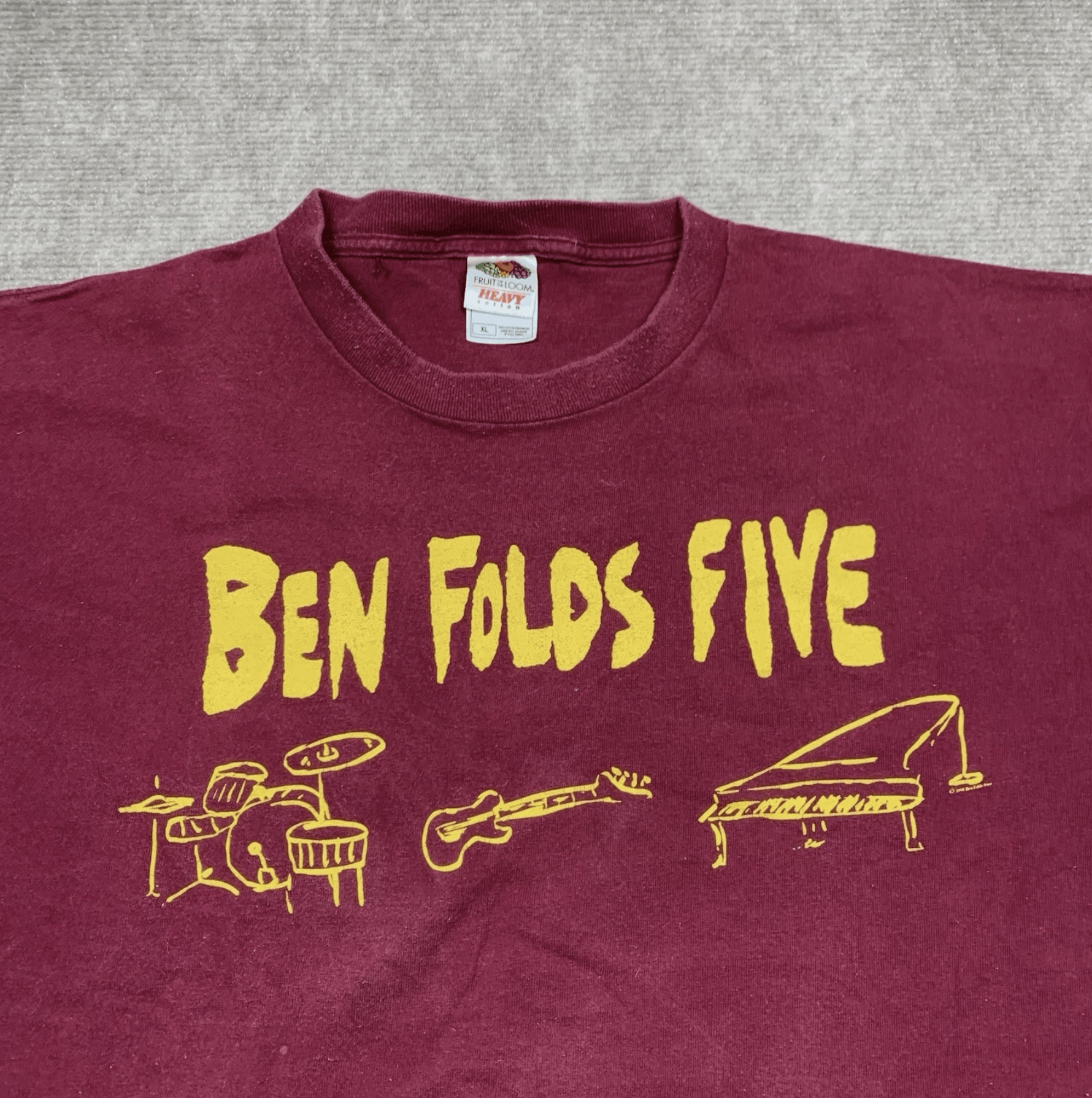 Fruit Of The Loom Ben Folds Five Kiss My A** Music Band Shirt XL Red Vintage Size US XL / EU 56 / 4 - 5 Thumbnail