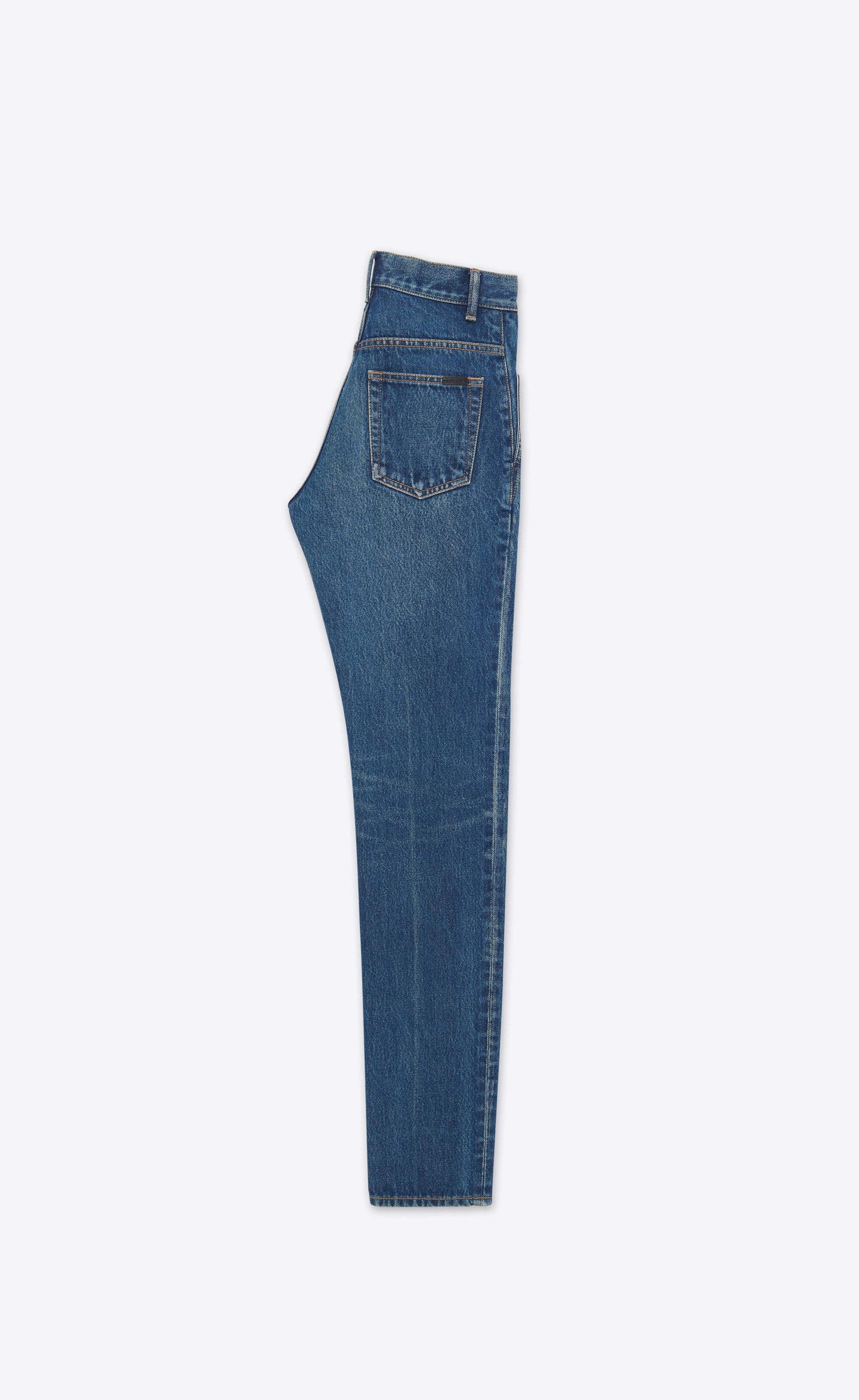 Saint Laurent Paris o1s1wg110125 750948 Cindy Jeans in Beach Denim in Dark Blue Size 25" / US 0 / IT 36 - 2 Thumbnail