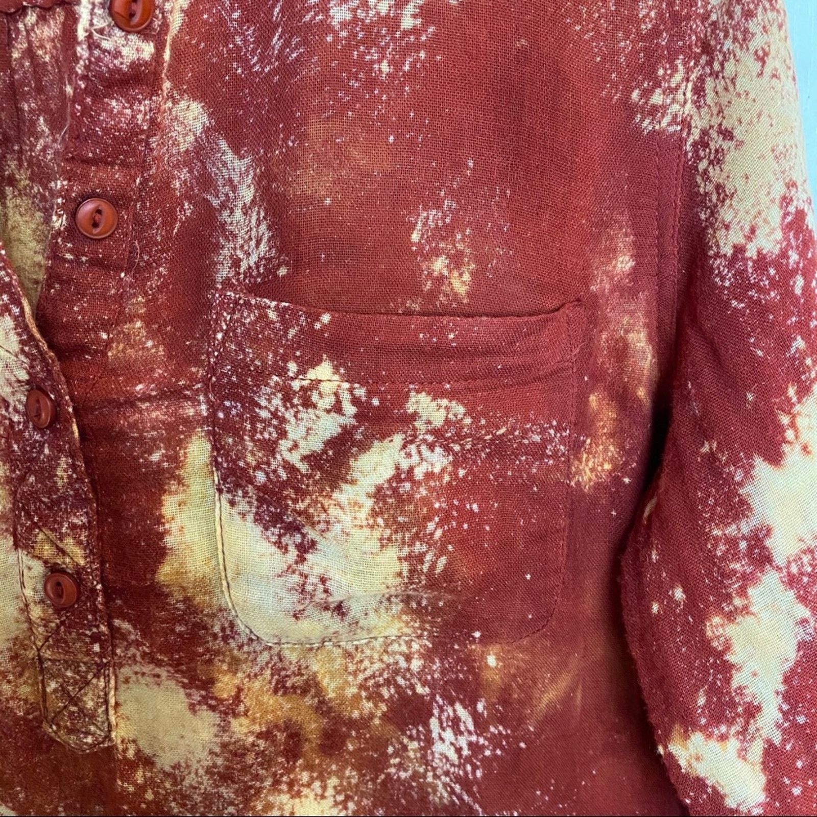 Other Hippie Laundry Bleach Tie Dyed Popover Tunic Size L / US 10 / IT 46 - 8 Thumbnail