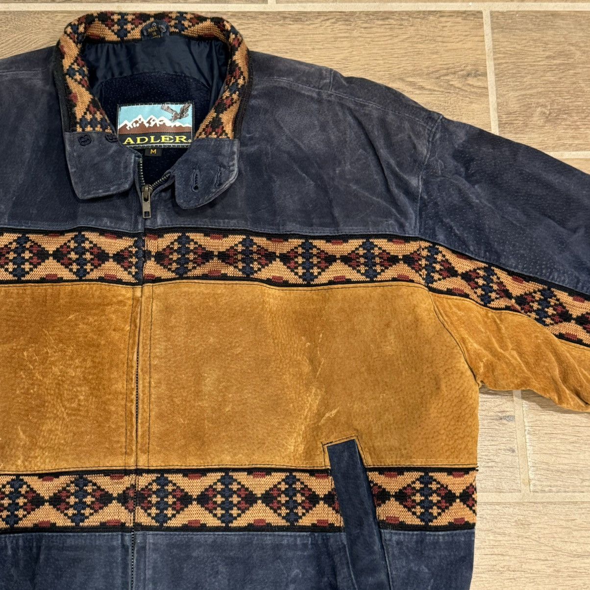 Adler × Vintage Vintage Adler Aztec Southwestern All Leather Full Zip Jacket Size US M / EU 48-50 / 2 - 7 Thumbnail