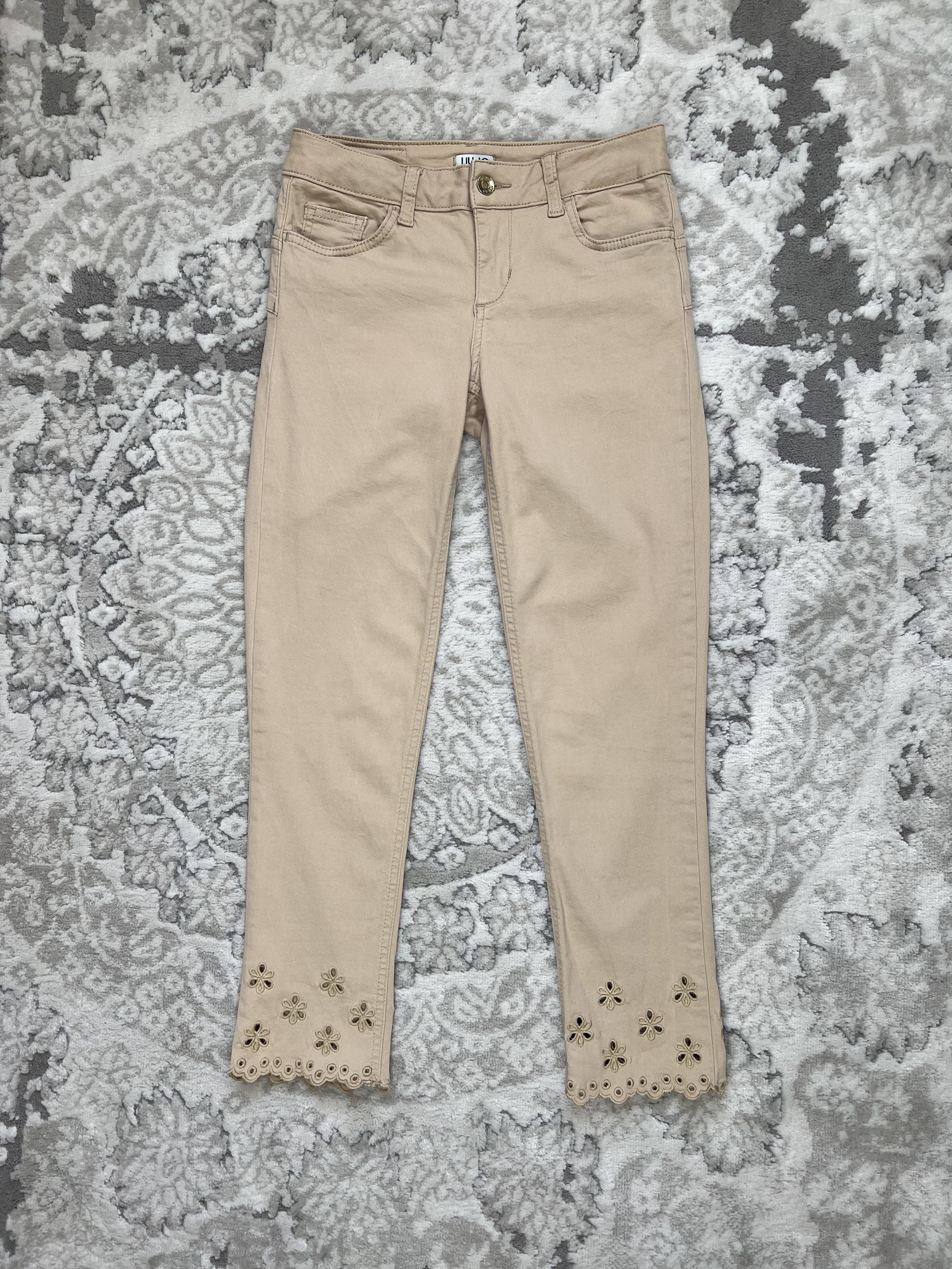 Liu Jo Liu Jo Beige Jeans Embroidered Hem Size 27" / US 4 / IT 40 - 1 Thumbnail