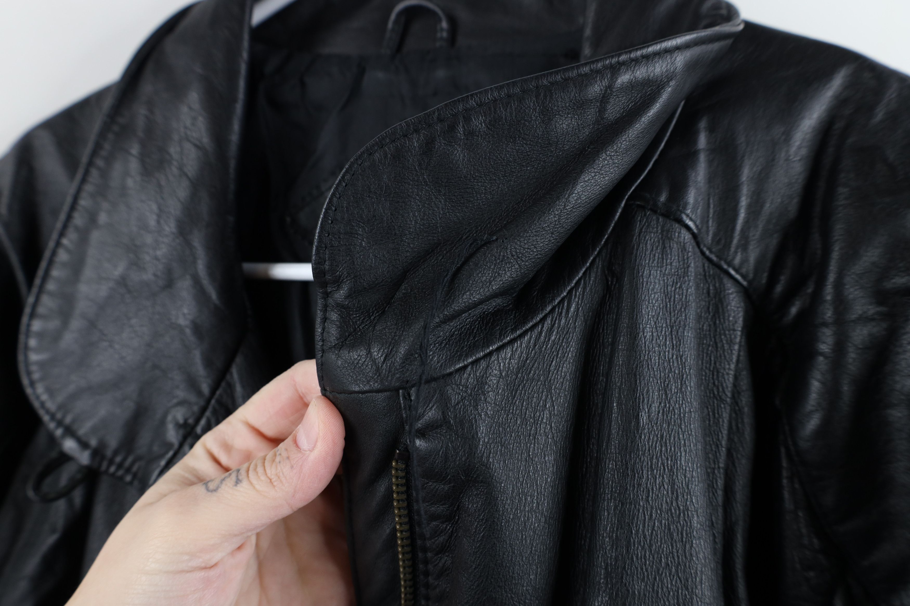 Vintage Vintage 90s Streetwear Pelle Leather Full Zip Jacket Size XXL / US 16-18 / IT 52-54 - 4 Thumbnail
