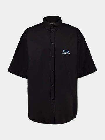 Balenciaga o1bcso1str0326 S/S Large Fit Shirt in Black Size US M / EU 48-50 / 2 - 1 Thumbnail