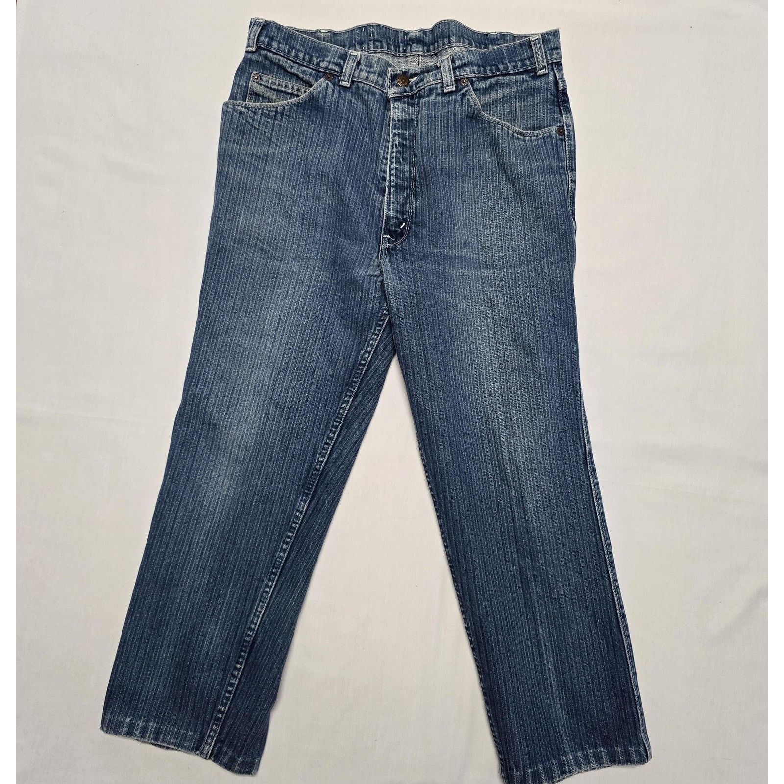 Levi's Vintage Levis Jeans 34x25 Blue Denim Straight Leg Pinstripe Size US 34 / EU 50 - 5 Thumbnail