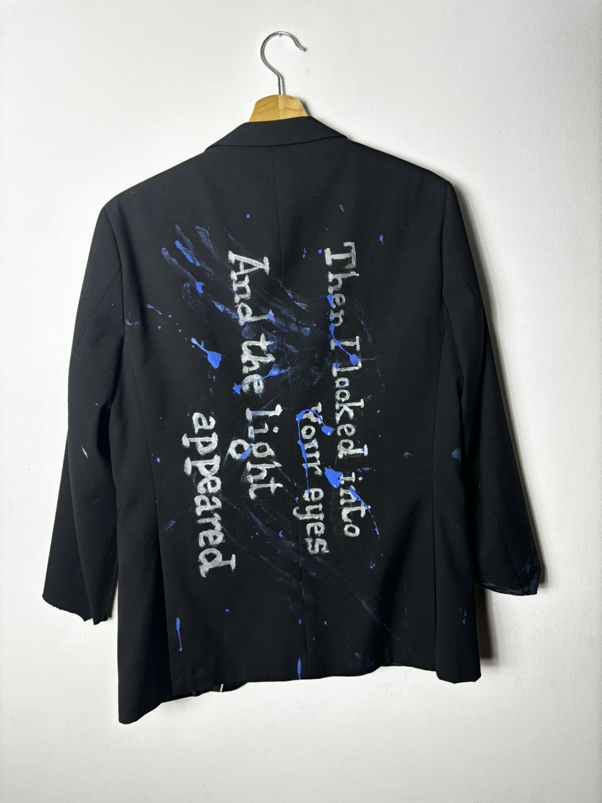 Vintage Destroyed painted blazer jacket S size Size 44R - 2 Thumbnail