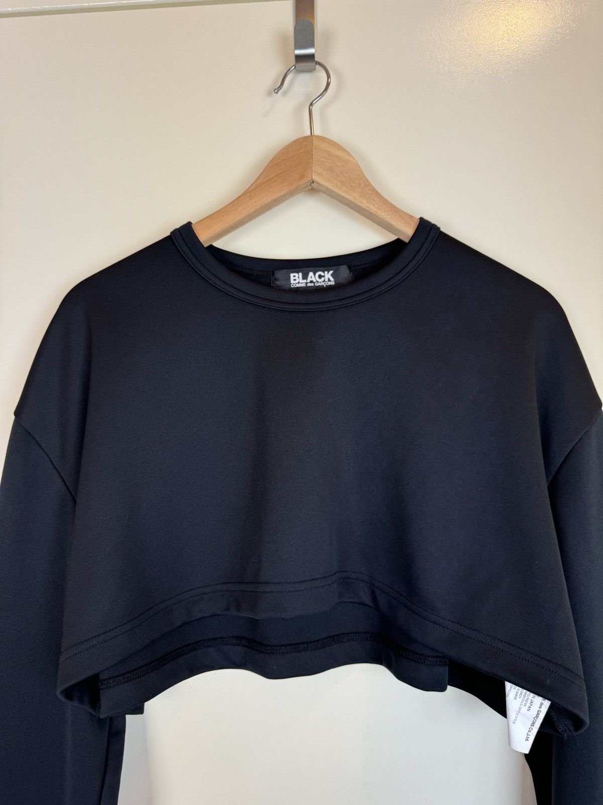 Comme des Garcons × Japanese Brand Comme Des garcons black crop top polyester oversized S Size S / US 4 / IT 40 - 3 Thumbnail