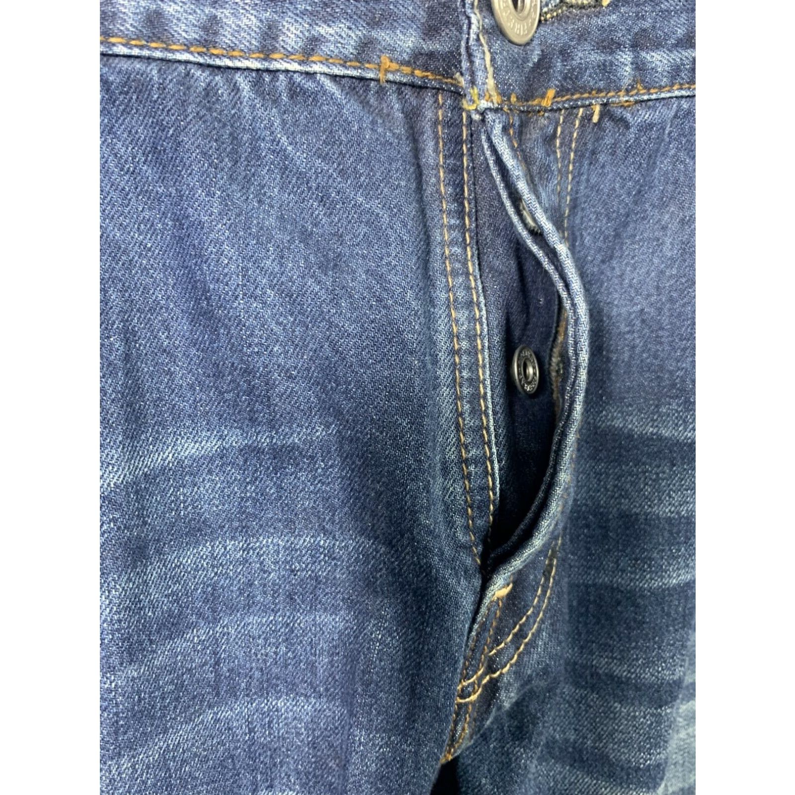 Firetrap VINTAGE Firetrap Distressed Button Fly Jeans 38x33 Blue Straight Leg Mens Size US 38 / EU 54 - 4 Thumbnail