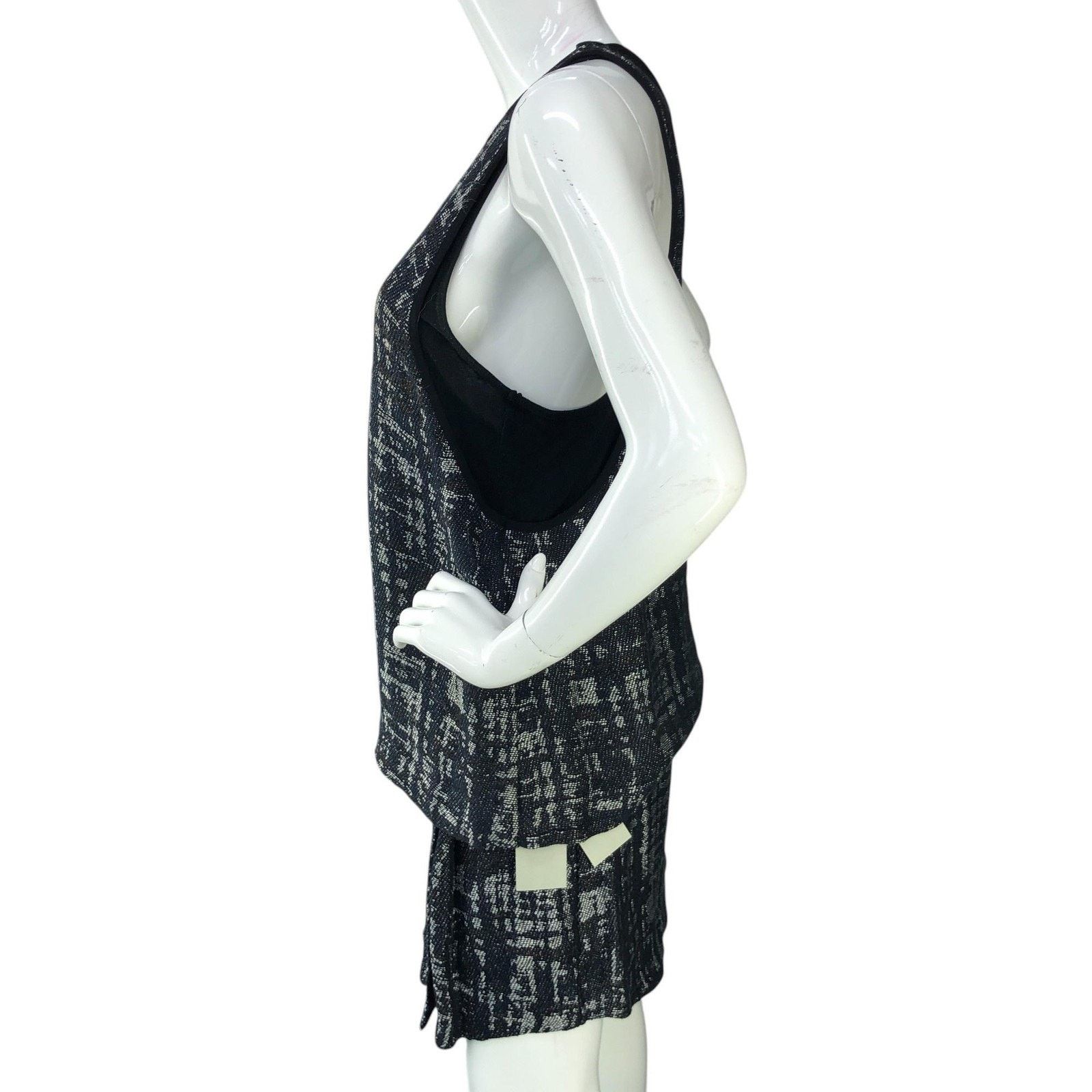 A.L.C. A.L.C. Skirt Set Tank Top L 10 Black White Sleeveless Linen Size 32" / US 10 / IT 46 - 5 Thumbnail