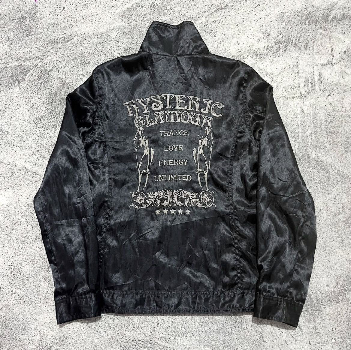 Hysteric Glamour Vintage Hysteric Glamour “Love Energy” Satin Jacket Black Size US M / EU 48-50 / 2 - 1 Thumbnail