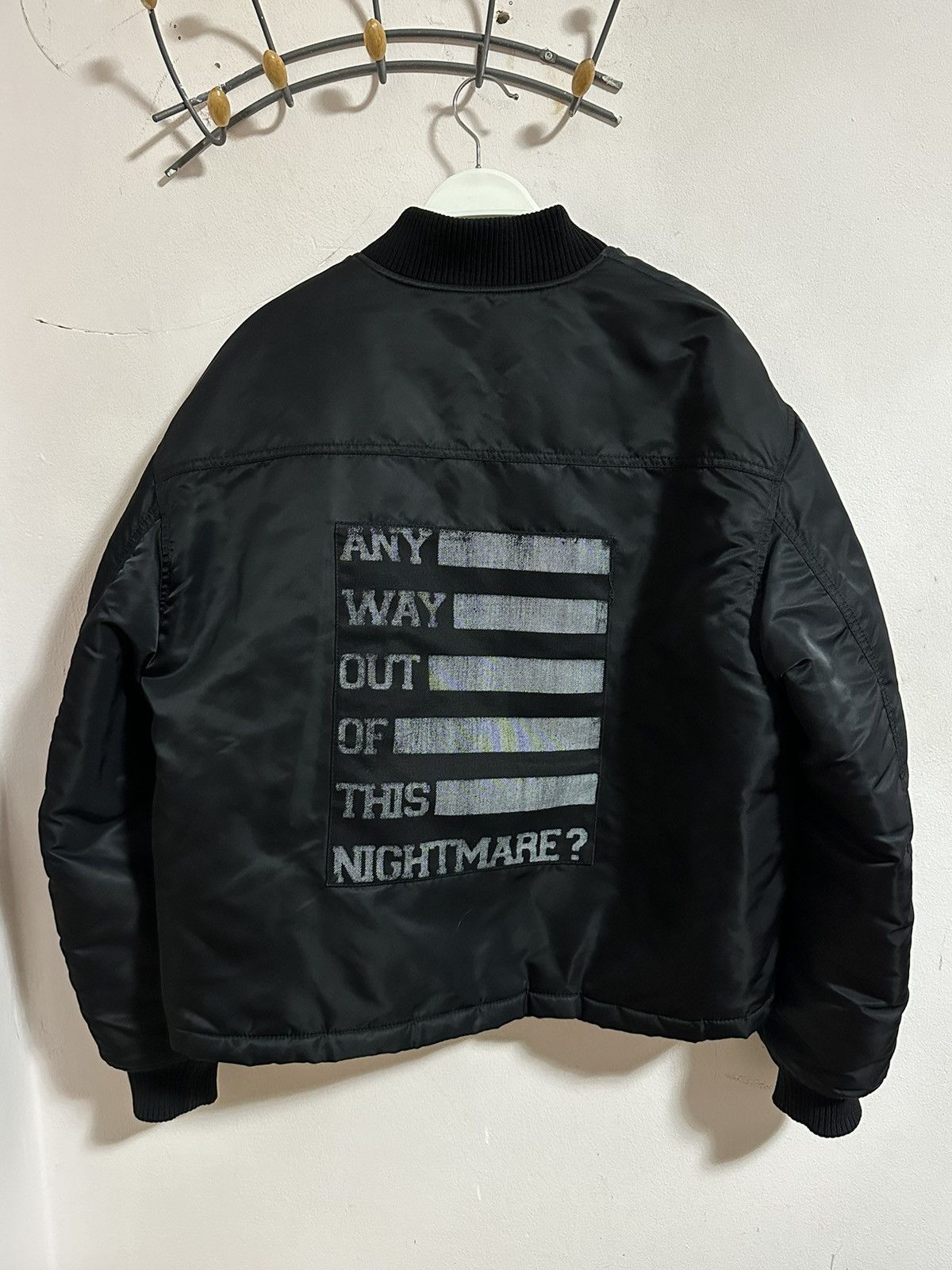 image of Raf Simons Aw17 Any Way Out Of This Nightmare Bomber Jacket in Black, Men's (Size Medium)