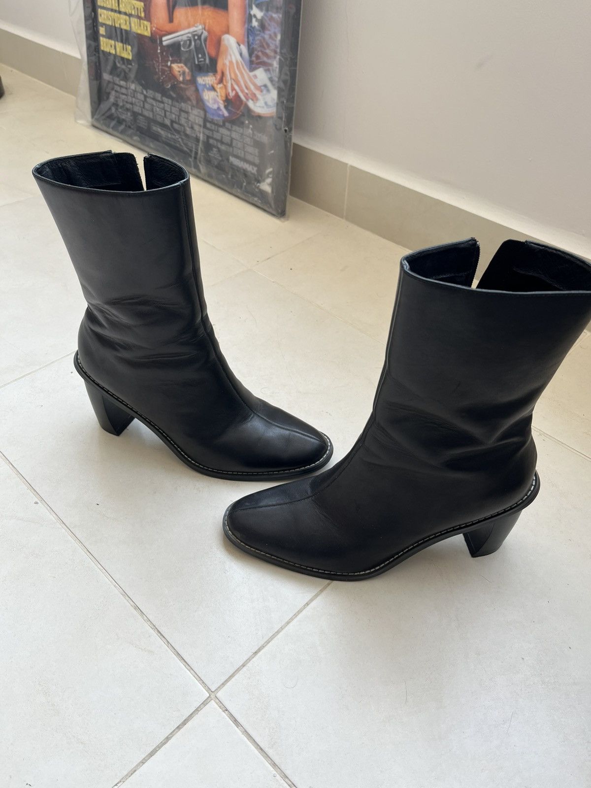 Vintage Vintage High Heel Leather Boots Size US 9.5 / IT 39.5 - 2 Thumbnail