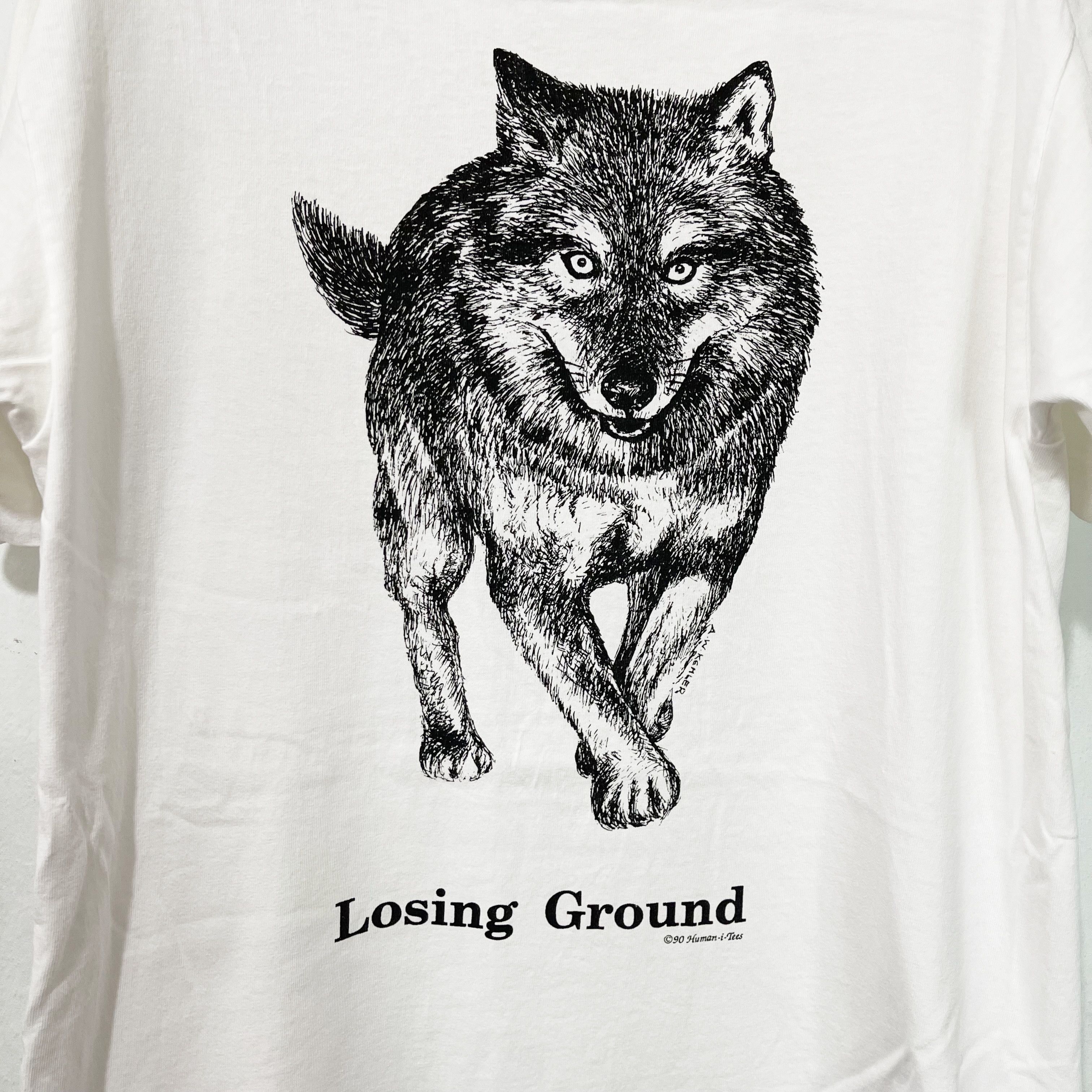 Vintage Vintage 90s Wolf Losing Ground T-Shirt Size US M / EU 48-50 / 2 - 2 Thumbnail