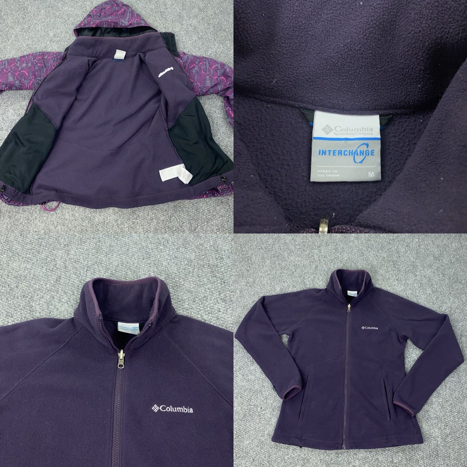 Rains Columbia Jacket Womens M Purple Windbreaker 3-in-1 Zip Hooded Water Resistant Pockets Removable Lining Ski Weathergear Full Zip Size M / US 6-8 / IT 42-44 - 8 Thumbnail
