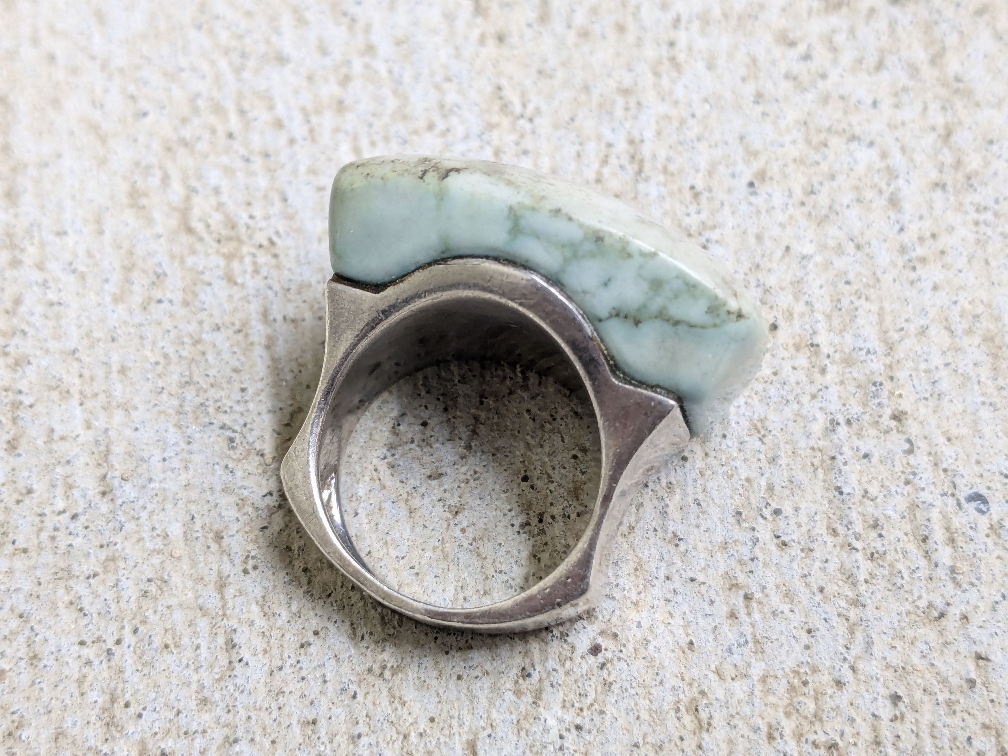 Jewelry Vintage Sterling Silver Ring Blue Howlite 7.75 Modern Size ONE SIZE - 8 Thumbnail