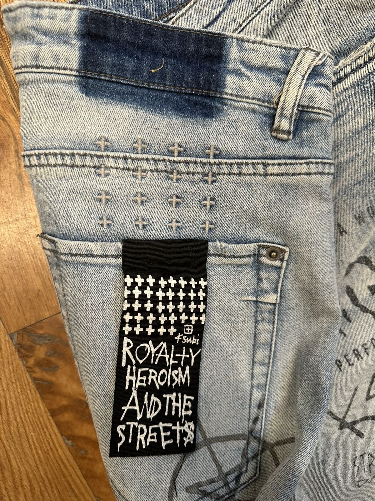 Ksubi Ksubi AOP Logos Blue Denim Jeans Size 36 Size US 36 / EU 52 - 4 Thumbnail