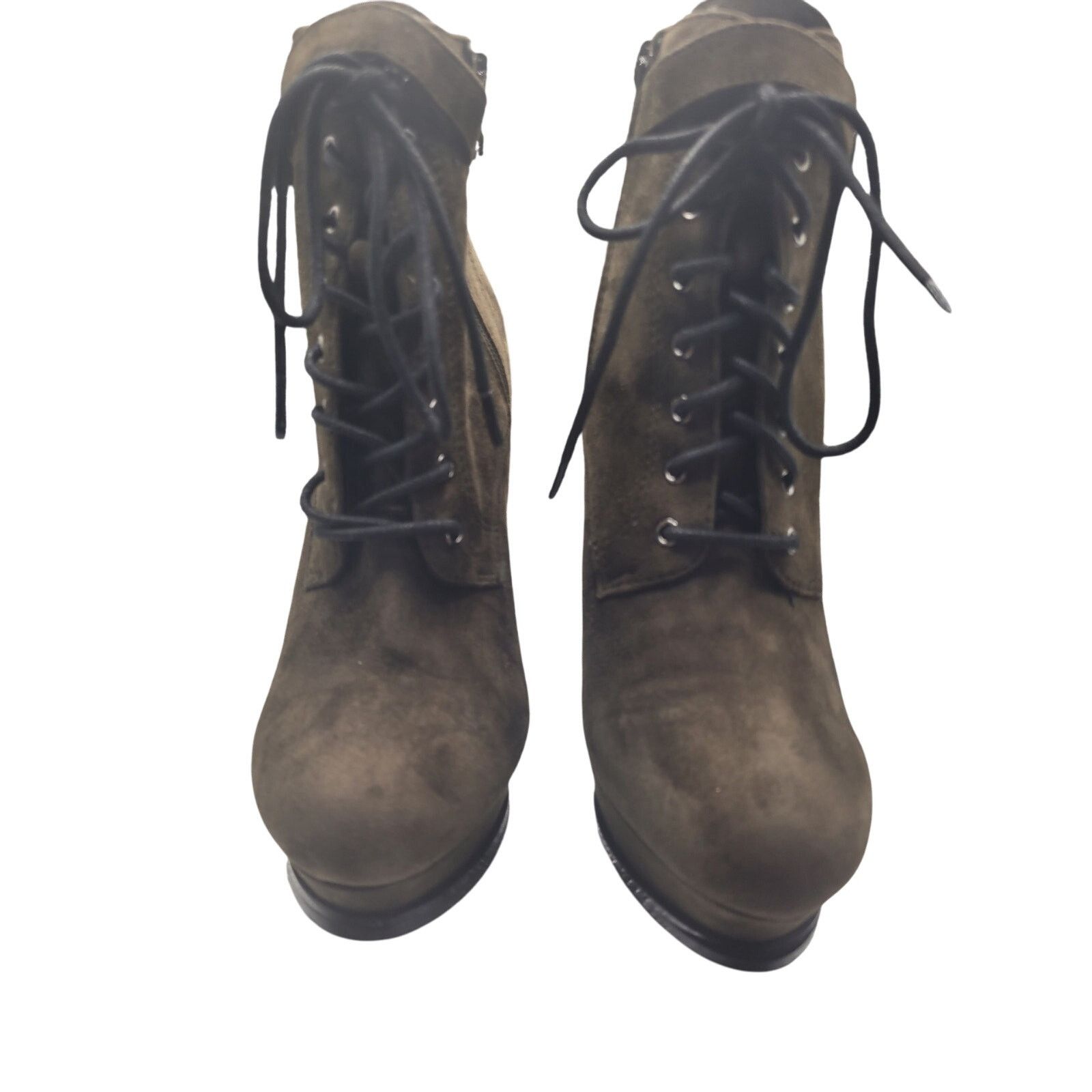 Aldo Aldo Olive Ankle Heel Boots Platform 5" heels Leather Sz 6.5 Size US 6.5 / IT 36.5 - 3 Thumbnail