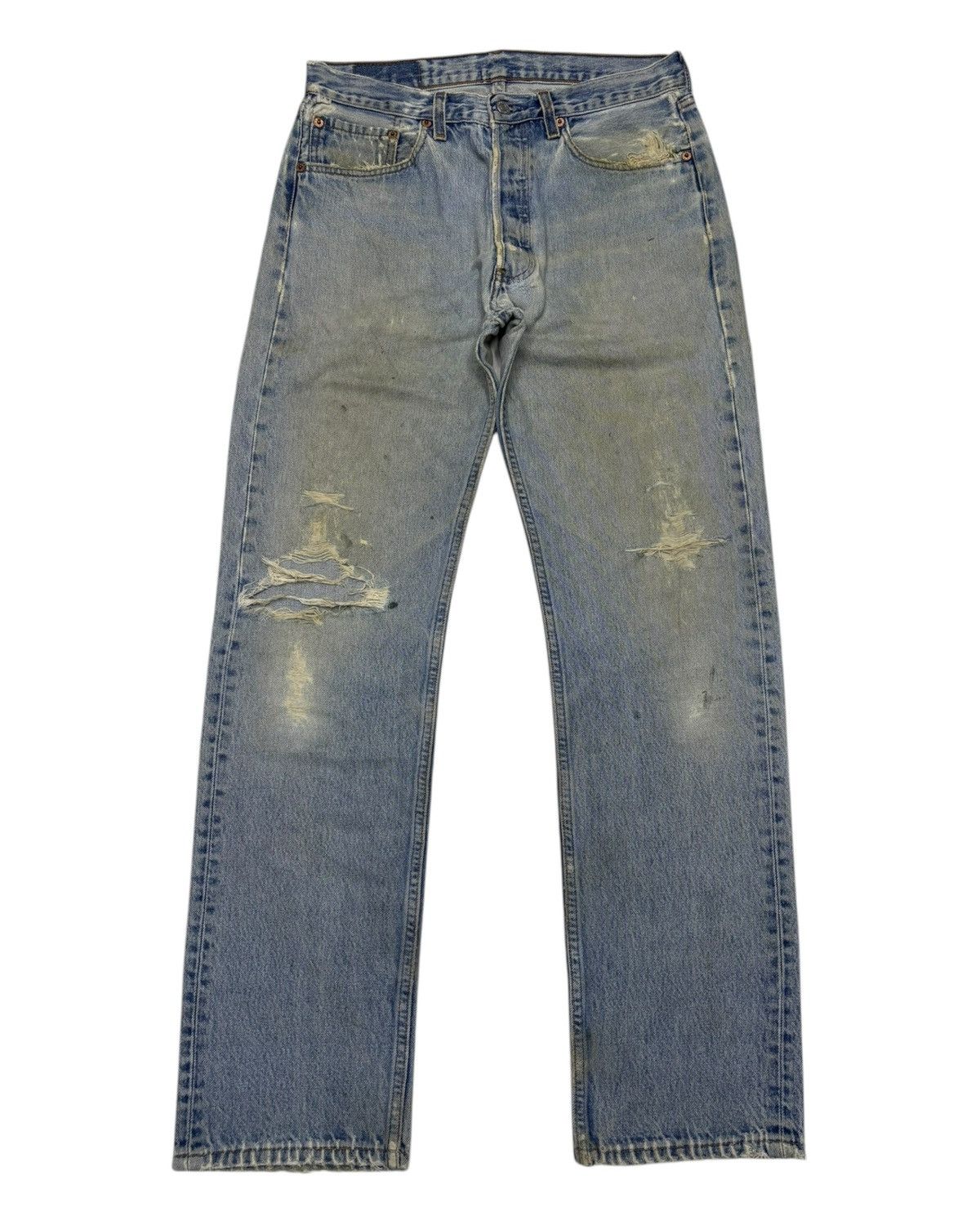 Levi's Vintage LEVIS 501 Kurt Cobain Distressed Denim Jeans Style Size US 31 - 3 Thumbnail