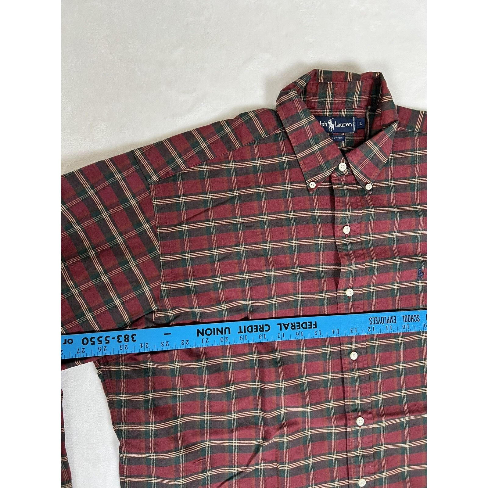 Polo Ralph Lauren Ralph Lauren Button Up Plaid Long Sleeve Shirt Red Green Tan Size US XXL / EU 58 / 5 - 7 Thumbnail