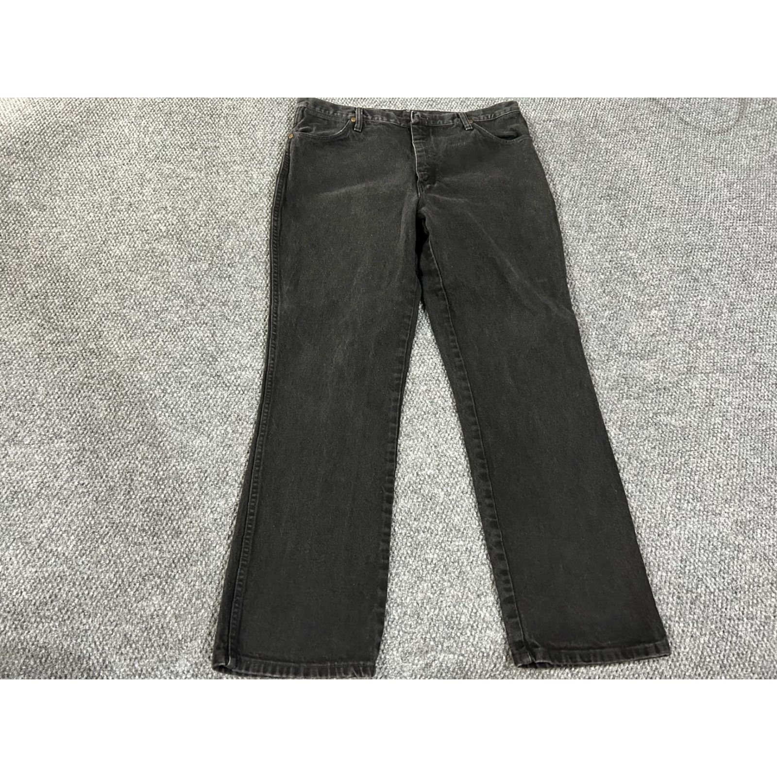 Wrangler Wrangler Jeans Mens 38x32 Black Regular Fit Straight Denim Classic Western Jeans Size US 38 / EU 54 - 2 Thumbnail