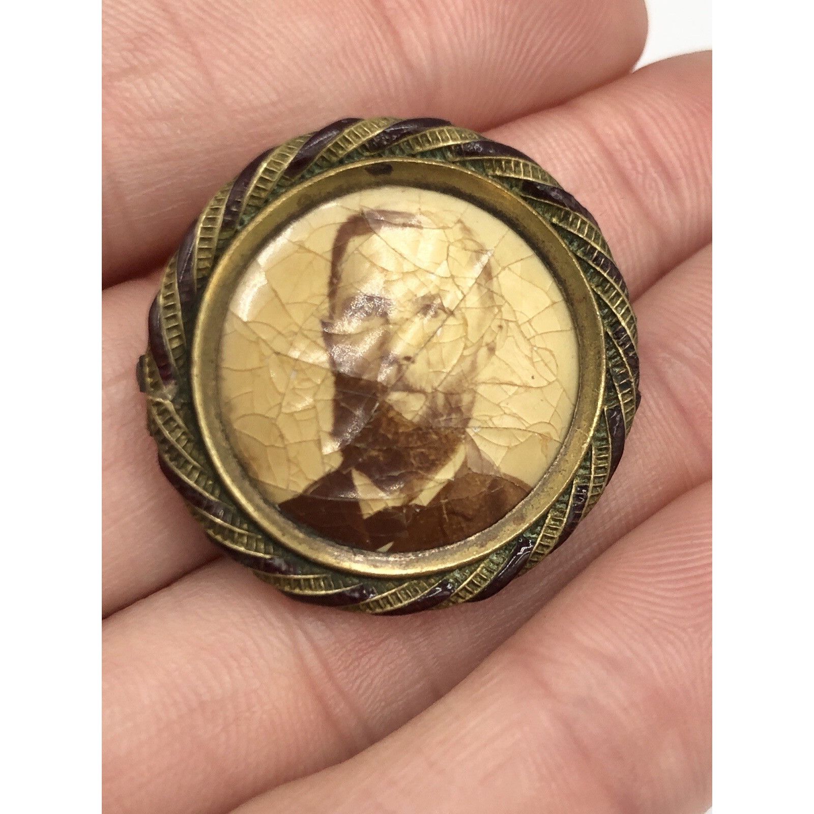 Other Antique Victorian Mourning Jewelry Tin Type Picture Photo En Size ONE SIZE - 4 Thumbnail