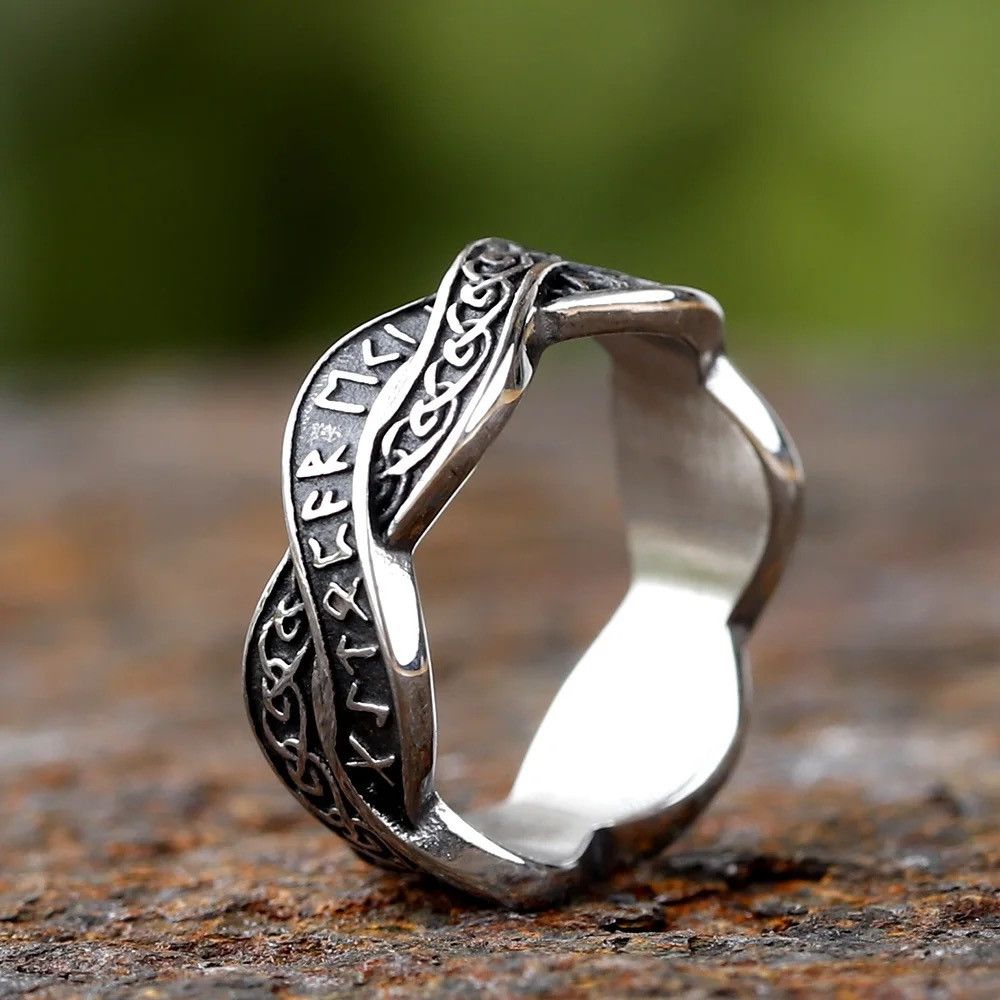 Jewelry x Vintage Creative Cool Runes Ring in Silver, Women's