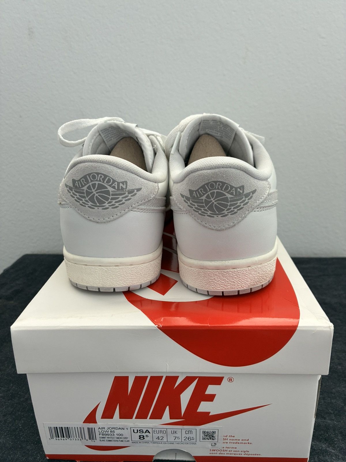 Jordan Brand Air Jordan 1 Retro Low ‘85 Neutral Grey Size US 8.5 / EU 41-42 - 3 Thumbnail