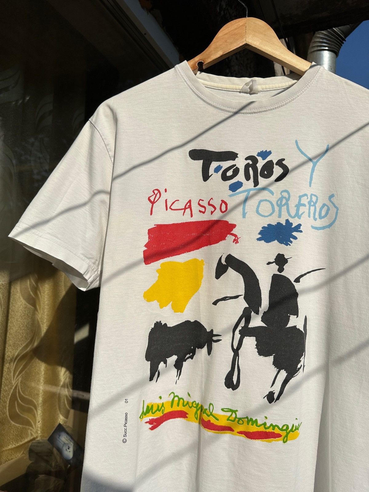 Vintage Vintage Pablo Picasso Toros Y Toreros Art White T-Shirt Size US L / EU 52-54 / 3 - 2 Thumbnail