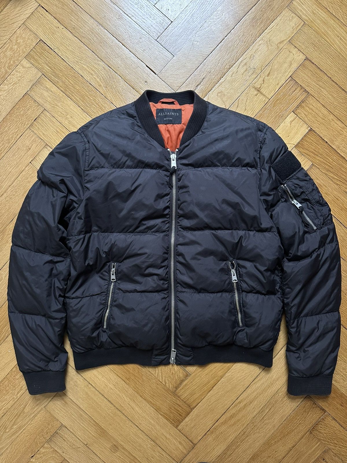 Allsaints Allsaints Puffer Down Mens Cropped Bomber Jacket Size US M / EU 48-50 / 2 - 1 Thumbnail