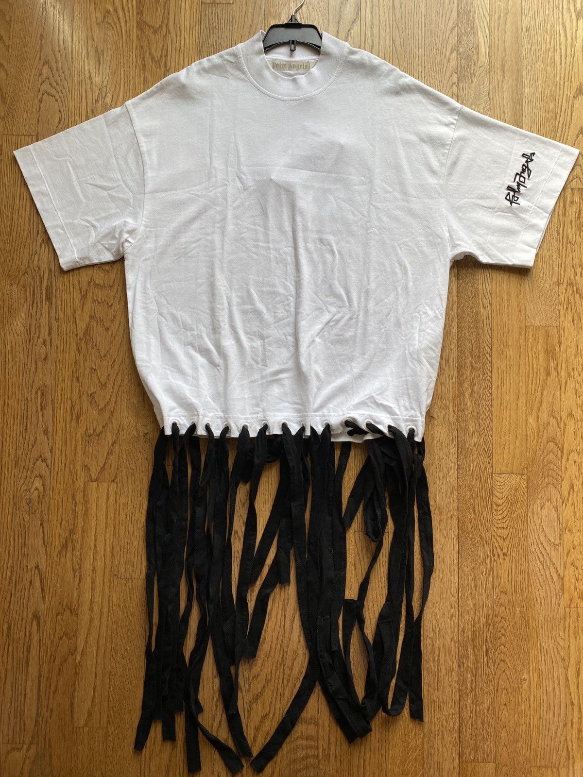 Palm Angels Oversized Neck Sleeve Logo Tee
