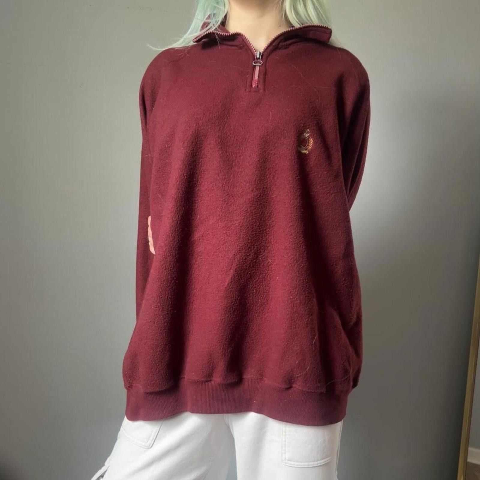 Bugle Boy Burgundy vintage 90s quarter zip sweatshirt Size XL / US 12-14 / IT 48-50 - 6 Thumbnail
