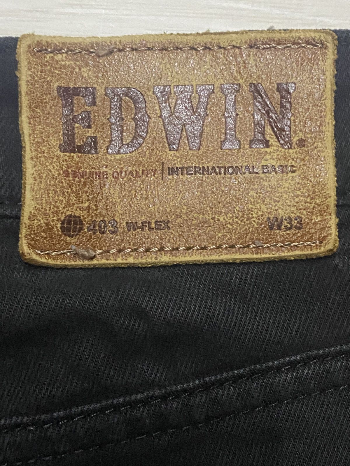 Edwin Vintage Edwin 403 W Flex Black Denim Distressed Loose Jeans Size US 31 - 10 Thumbnail