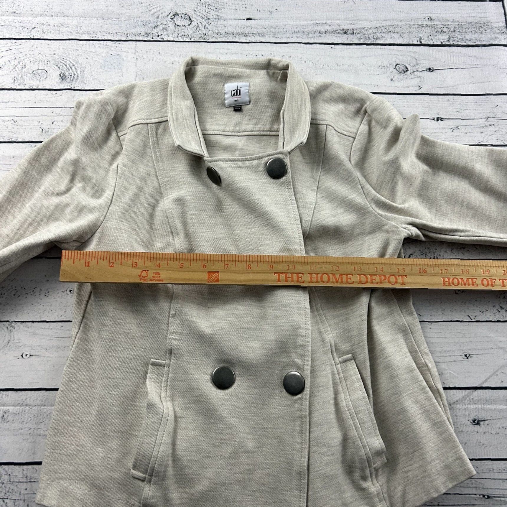 Vintage Cabi Blazer Shirt Women's M Beige Snap Button Casual Jacket Size M / US 6-8 / IT 42-44 - 4 Thumbnail
