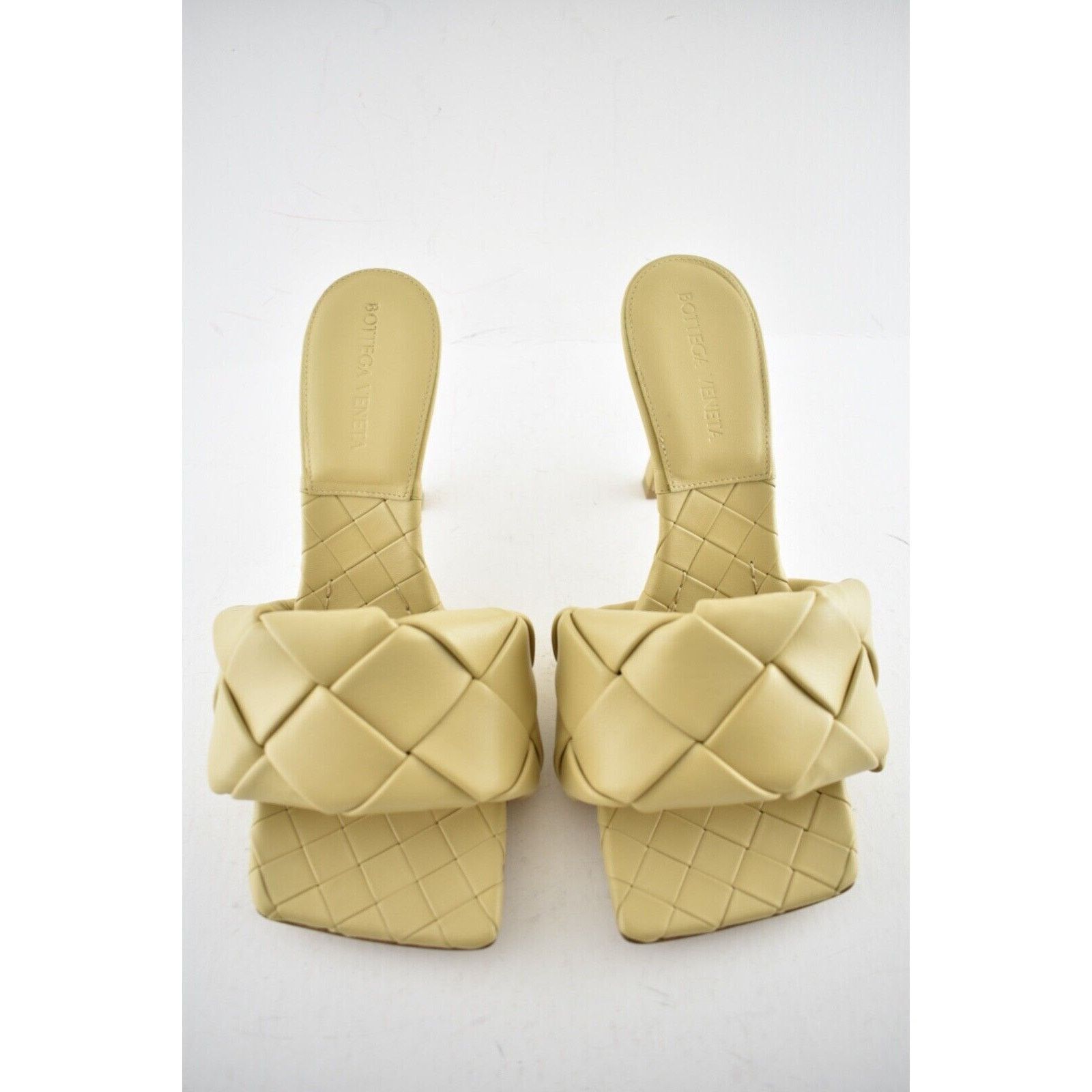 Bottega Veneta Lido Cane Sugar Intrecciato Leather Mule Heel Sandal 37 Size US 7 / IT 37 - 7 Thumbnail