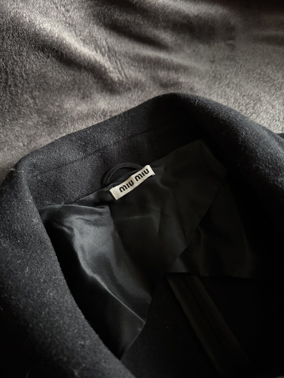 Miu Miu Miu Miu luxury wool coat black Size L / US 10 / IT 46 - 8 Thumbnail