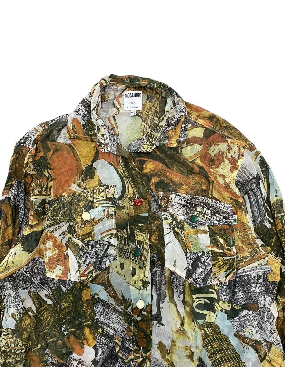 Moschino 1990s Iconic renaissance 100% rayon shirt Size M / US 6-8 / IT 42-44 - 2 Thumbnail