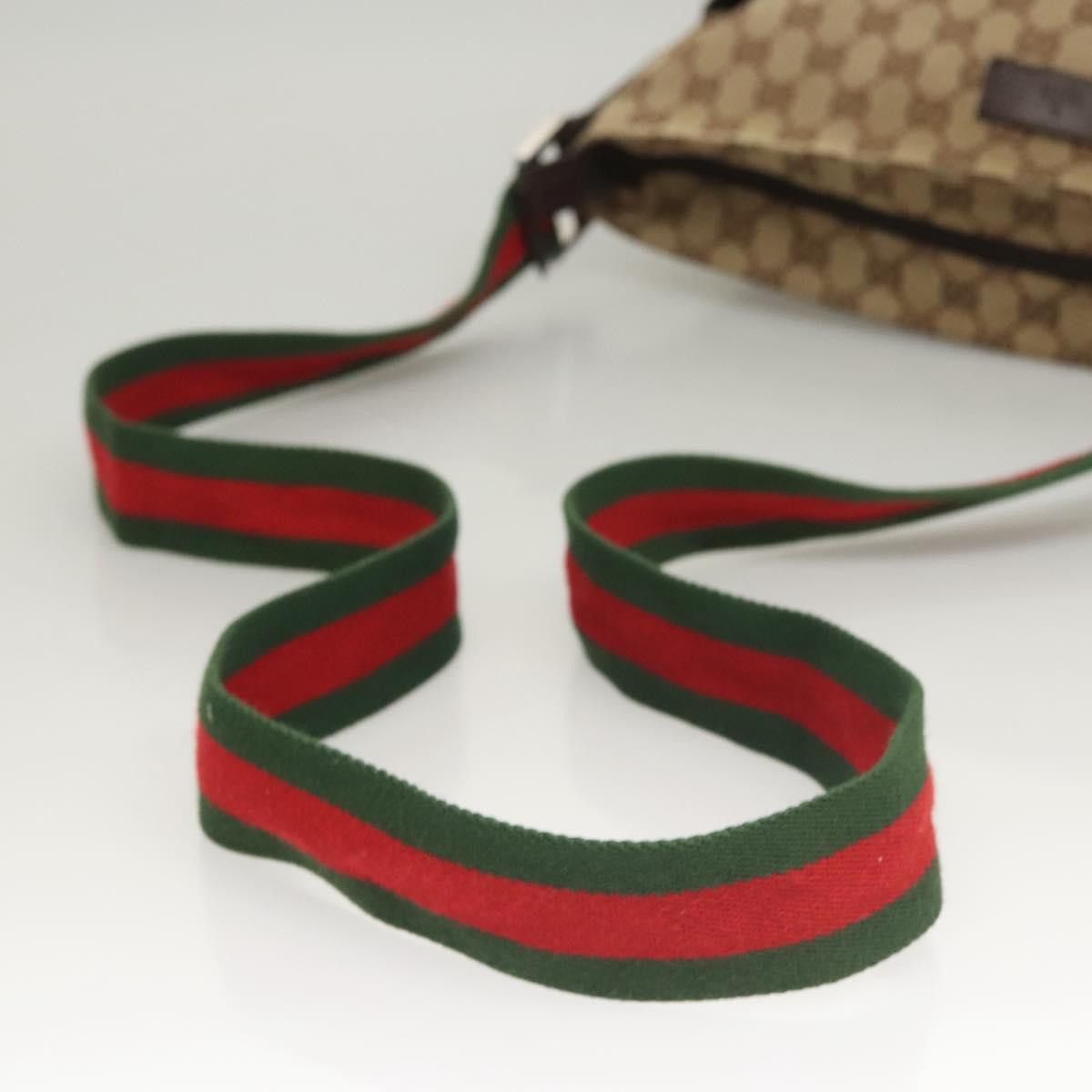Gucci GUCCI GG Canvas Web Sherry Line Shoulder Bag Beige Green Red Size ONE SIZE - 7 Thumbnail