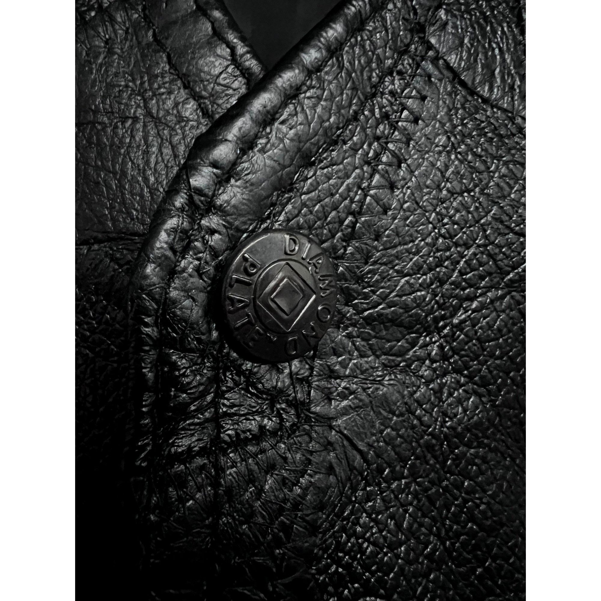 Vintage Diamond Plate Buffalo Mens Black Leather Snap Up Biker Vest Size US XXL / EU 58 / 5 - 10 Thumbnail