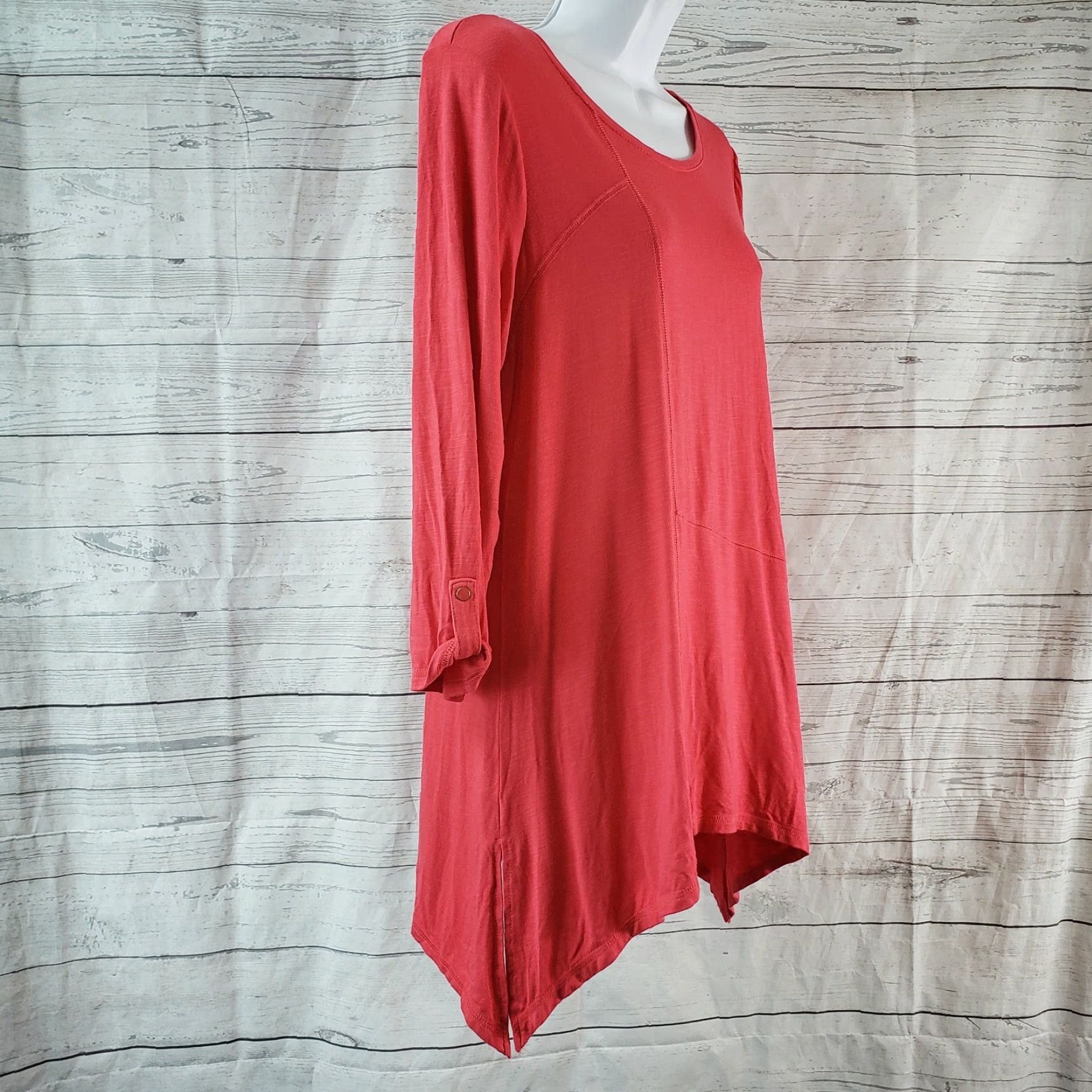 Vintage Chico's Zenergy Women’s Tunic Top M Pink 3/4 Sleeve Round Neck Pullover Blouse Shirt Womens Size M / US 6-8 / IT 42-44 - 3 Thumbnail