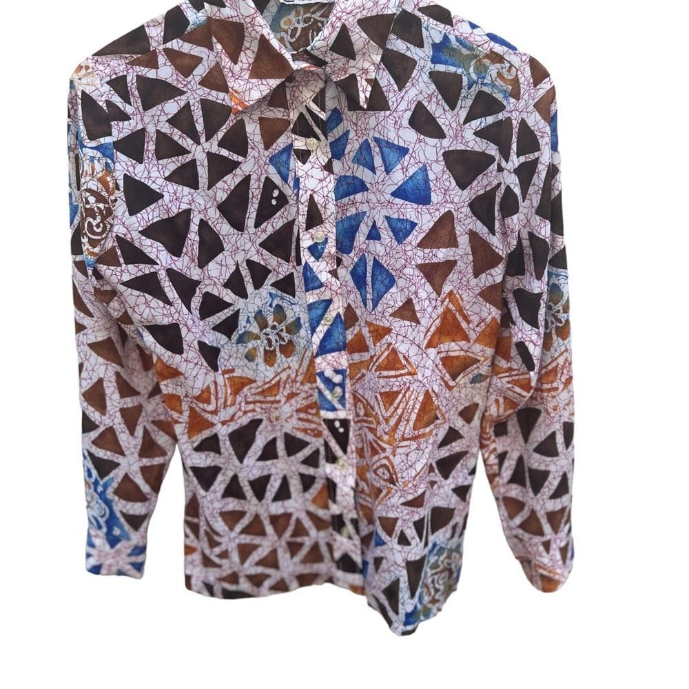 Lanvin Lanvin Vintage Geometric Print Button Down Shirt Size Small Size S / US 4 / IT 40 - 3 Thumbnail