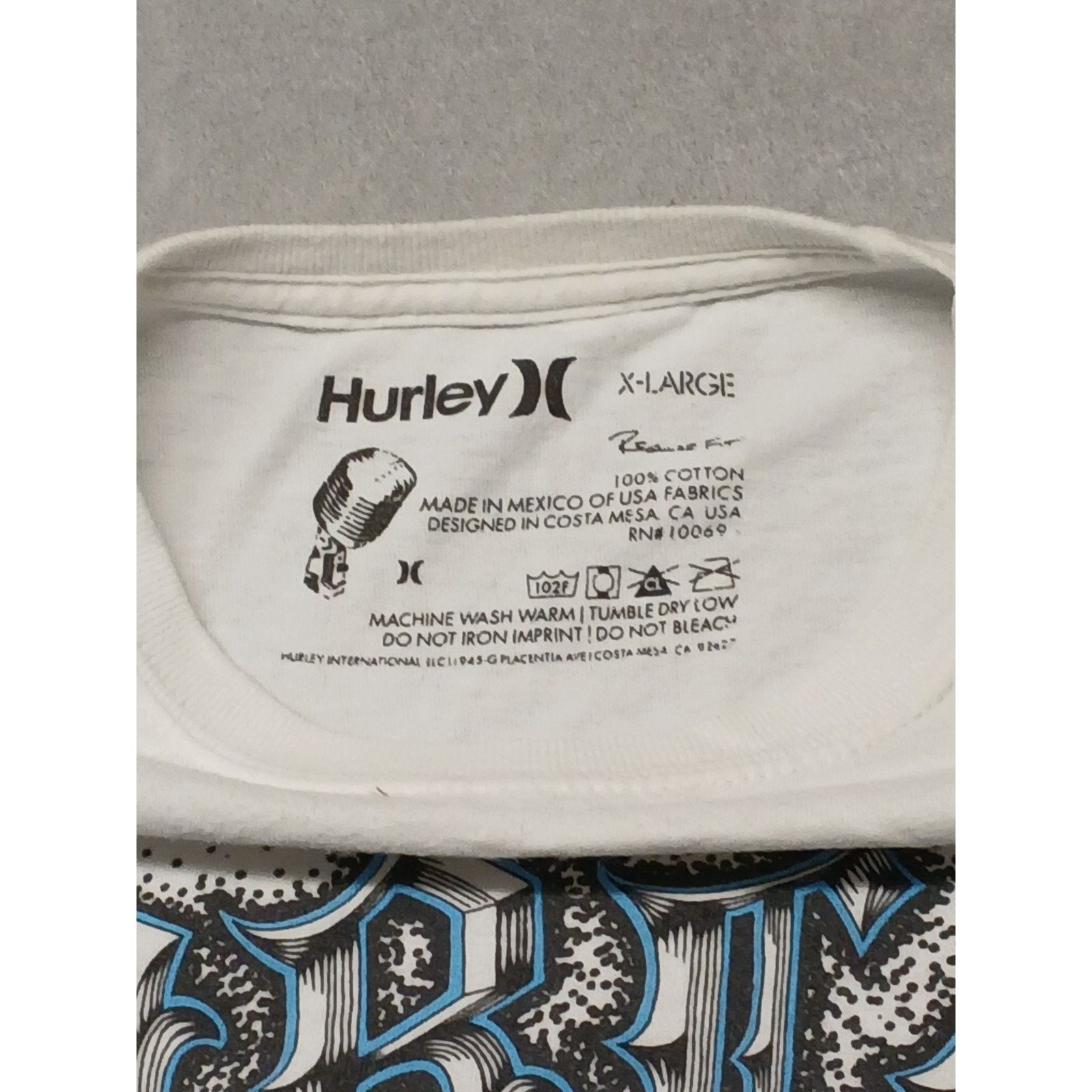 Hurley Hurley XL White Vintage Crew Neck Print Short Sleeve T-shirt Size US XL / EU 56 / 4 - 5 Thumbnail