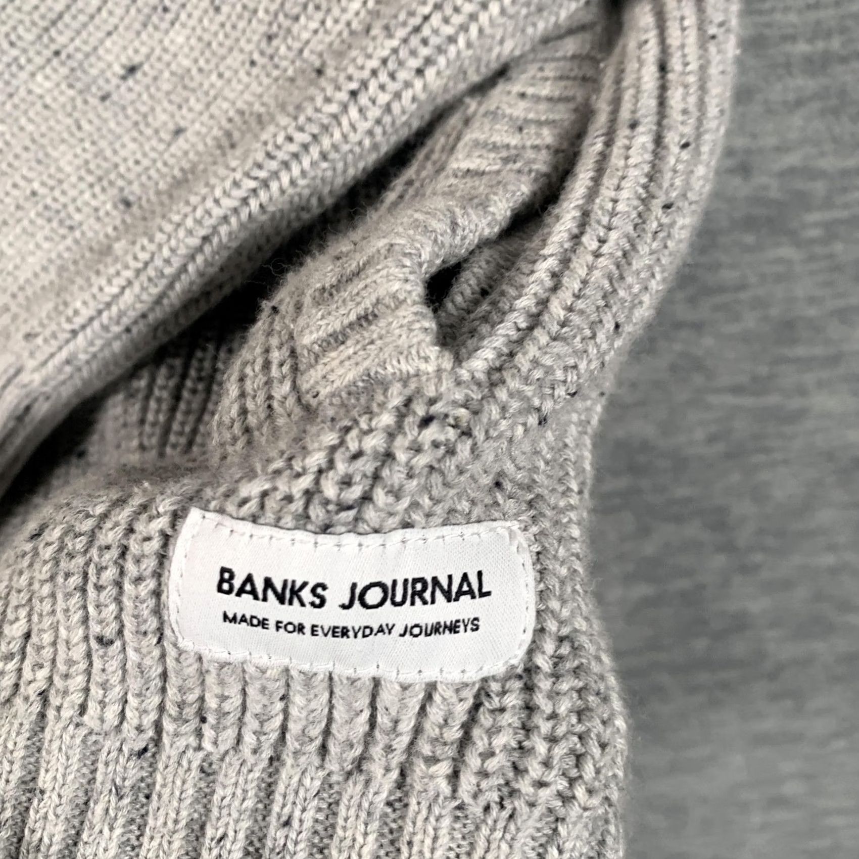 Banks Journal Banks Journal Mens XL Gray Hooded Pullover Knit Sweater Pockets Ribbed Hem Crew Neck Knit Solid Size US XL / EU 56 / 4 - 4 Thumbnail
