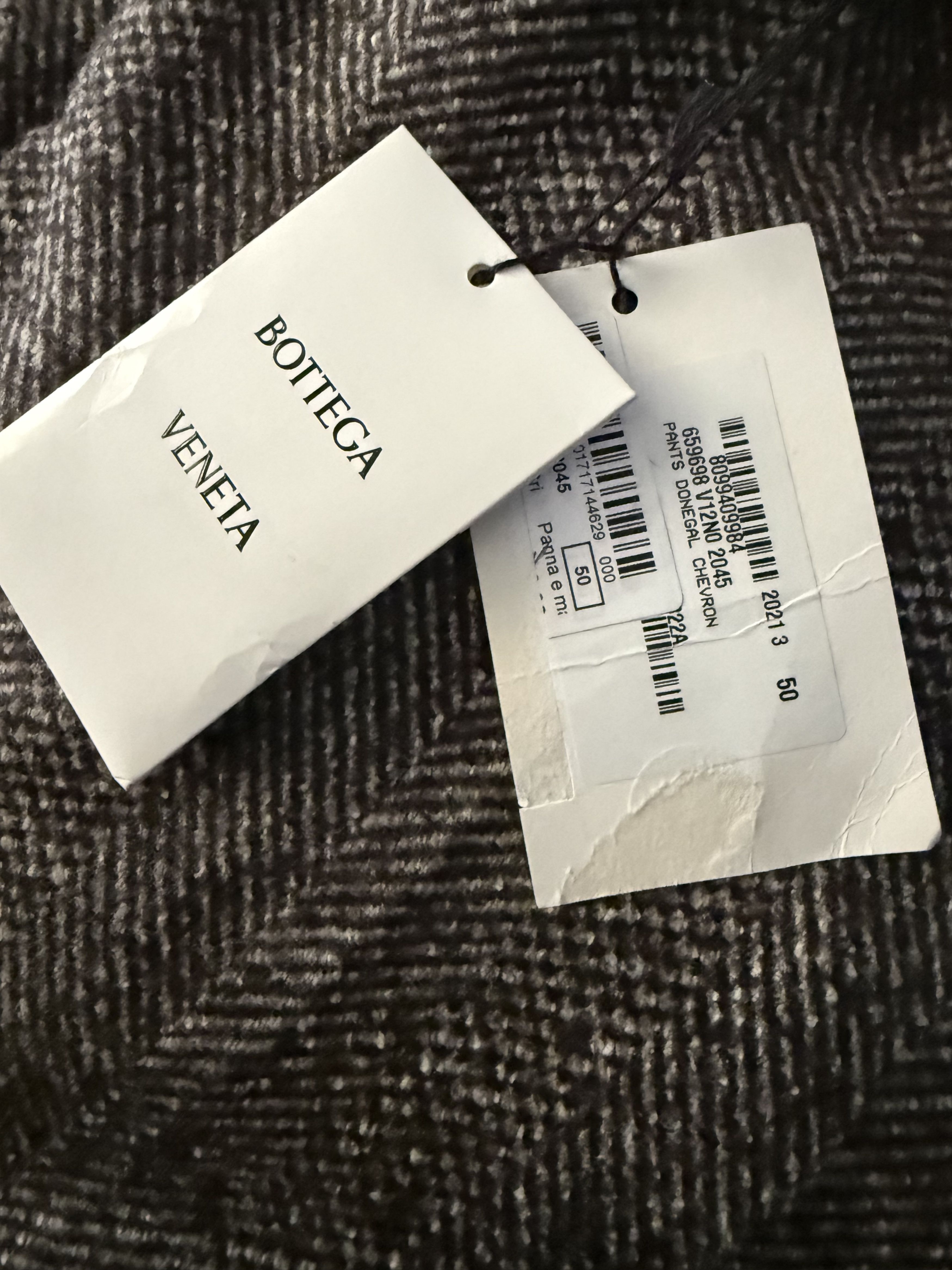 Bottega Veneta Textured Wool Chevron Trousers Size US 34 / EU 50 - 6 Thumbnail